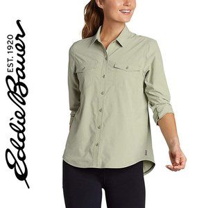 NEW! Eddie Bauer Women's Departure 2.0 Long-Sleeve Shirt Small Fennel Green